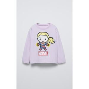 Zara Captain Marvel Long Sleeve Tee